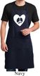 Mens Peace Apron Hippie Heart Peace Full Length Apron with Pockets