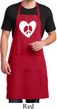 Mens Peace Apron Hippie Heart Peace Full Length Apron with Pockets