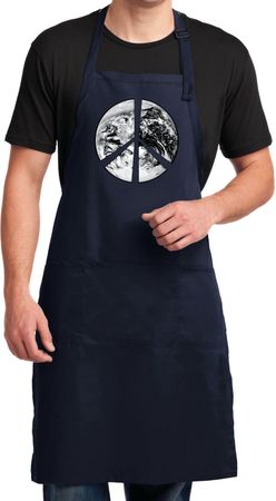 Mens Peace Apron Peace Earth Full Length Apron with Pockets
