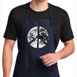 Mens Peace Apron Peace Earth Full Length Apron with Pockets
