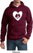 Mens Peace Hoodie Hippie Heart Peace Hoody