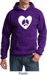 Mens Peace Hoodie Hippie Heart Peace Hoody