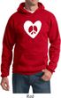 Mens Peace Hoodie Hippie Heart Peace Hoody