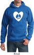 Mens Peace Hoodie Hippie Heart Peace Hoody