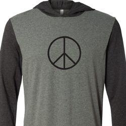Mens Peace Shirt Basic Peace Black Lightweight Hoodie Tee