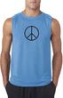 Mens Peace Shirt Basic Peace Black Sleeveless Tee T-Shirt