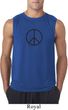 Mens Peace Shirt Basic Peace Black Sleeveless Tee T-Shirt