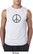Mens Peace Shirt Basic Peace Black Sleeveless Tee T-Shirt