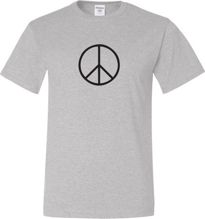 Mens Peace Shirt Basic Peace Black Tall Tee T-Shirt
