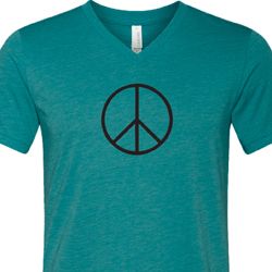 Mens Peace Shirt Basic Peace Black Tri Blend V-neck Tee