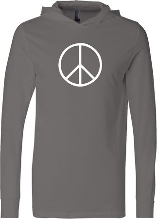 Mens Peace Shirt Basic Peace White Lightweight Hoodie Tee