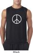 Mens Peace Shirt Basic Peace White Sleeveless Tee T-Shirt
