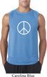 Mens Peace Shirt Basic Peace White Sleeveless Tee T-Shirt