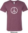 Mens Peace Shirt Basic Peace White Tri Blend V-neck Tee