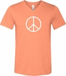 Mens Peace Shirt Basic Peace White Tri Blend V-neck Tee