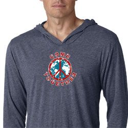 Mens Peace Shirt Come Together Lightweight Hoodie Tee T-Shirt Mens Peace Shirt Come Together Lightweight Hoodie Tee T-Shirt