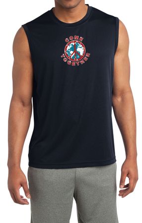 Mens Peace Shirt Come Together Sleeveless Moisture Wicking Tee T-Shirt