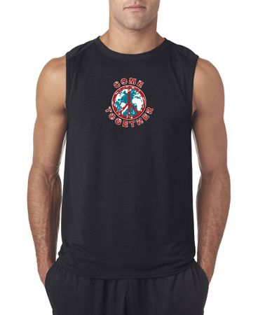 Mens Peace Shirt Come Together Sleeveless Tee T-Shirt