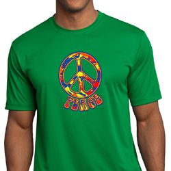 Mens Peace Shirt Funky Peace Moisture Wicking Tee T-Shirt Mens Peace Shirt Funky Peace Moisture Wicking Tee T-Shirt