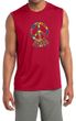 Mens Peace Shirt Funky Peace Sleeveless Moisture Wicking Tee T-Shirt