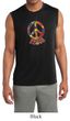 Mens Peace Shirt Funky Peace Sleeveless Moisture Wicking Tee T-Shirt