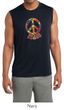 Mens Peace Shirt Funky Peace Sleeveless Moisture Wicking Tee T-Shirt