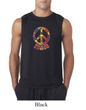 Mens Peace Shirt Funky Peace Sleeveless Tee T-Shirt