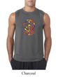 Mens Peace Shirt Funky Peace Sleeveless Tee T-Shirt