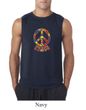 Mens Peace Shirt Funky Peace Sleeveless Tee T-Shirt