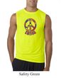 Mens Peace Shirt Funky Peace Sleeveless Tee T-Shirt