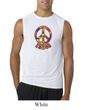 Mens Peace Shirt Funky Peace Sleeveless Tee T-Shirt