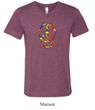 Mens Peace Shirt Funky Peace Tri Blend V-neck Tee T-Shirt