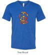 Mens Peace Shirt Funky Peace Tri Blend V-neck Tee T-Shirt