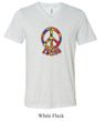 Mens Peace Shirt Funky Peace Tri Blend V-neck Tee T-Shirt