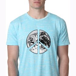 Mens Peace Shirt Peace Earth Burnout Tee T-Shirt