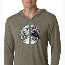 Mens Peace Shirt Peace Earth Lightweight Hoodie Tee T-Shirt