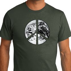 Mens Peace Shirt Peace Earth Organic Tee T-Shirt