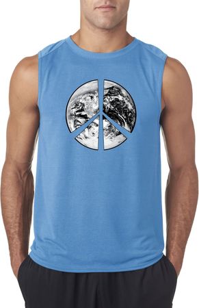 Mens Peace Shirt Peace Earth Sleeveless Tee T-Shirt