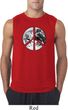 Mens Peace Shirt Peace Earth Sleeveless Tee T-Shirt