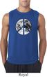 Mens Peace Shirt Peace Earth Sleeveless Tee T-Shirt