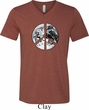 Mens Peace Shirt Peace Earth Tri Blend V-neck Tee T-Shirt