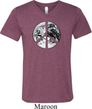 Mens Peace Shirt Peace Earth Tri Blend V-neck Tee T-Shirt