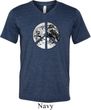 Mens Peace Shirt Peace Earth Tri Blend V-neck Tee T-Shirt