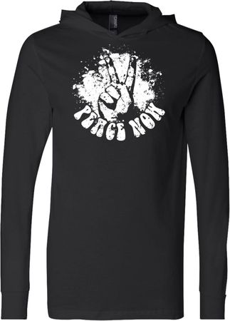 Mens Peace Shirt Peace Now Lightweight Hoodie Tee
