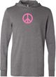 Mens Peace Shirt Pink Peace Lightweight Hoodie Tee