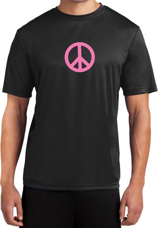 Mens Peace Shirt Pink Peace Moisture Wicking Tee