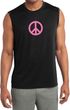 Mens Peace Shirt Pink Peace Sleeveless Moisture Wicking Tee T-Shirt