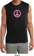 Mens Peace Shirt Pink Peace Sleeveless Moisture Wicking Tee T-Shirt