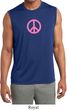Mens Peace Shirt Pink Peace Sleeveless Moisture Wicking Tee T-Shirt
