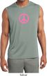 Mens Peace Shirt Pink Peace Sleeveless Moisture Wicking Tee T-Shirt